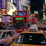 Feel the energy from the Times Square traffic.