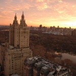 New York City, view overlooking the San Remo and Central Park. In the background is the upper east side.