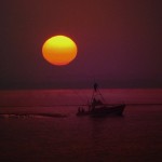 fishing boat sunset