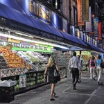 Upper West Side NYC on Broadway in front of the Fairway Market.