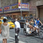 Radio City and people with a pedicab