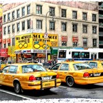 Taxis at 6th Av and 14th Street